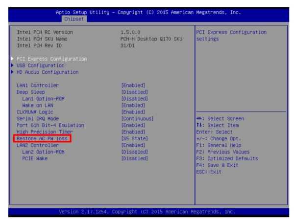 Restore ac power loss bios что это